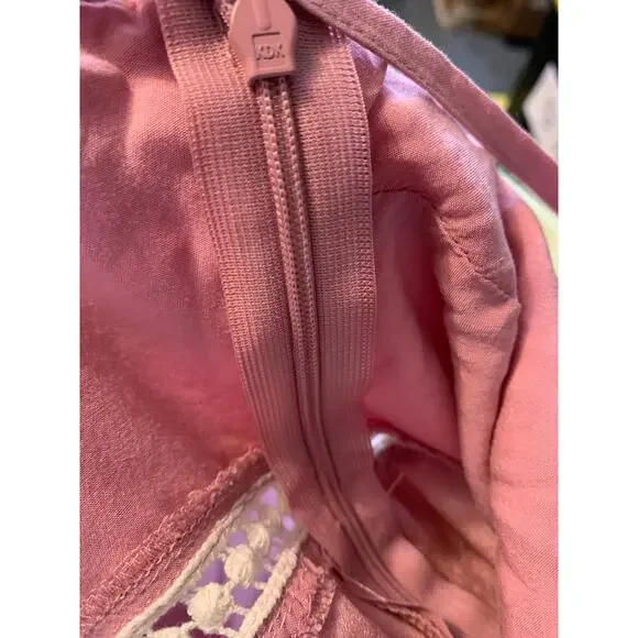 Esley  Embroidered Rayon Pink Strappy Large Women's Spring Maxi Dress NWOT - Picture 5 of 8